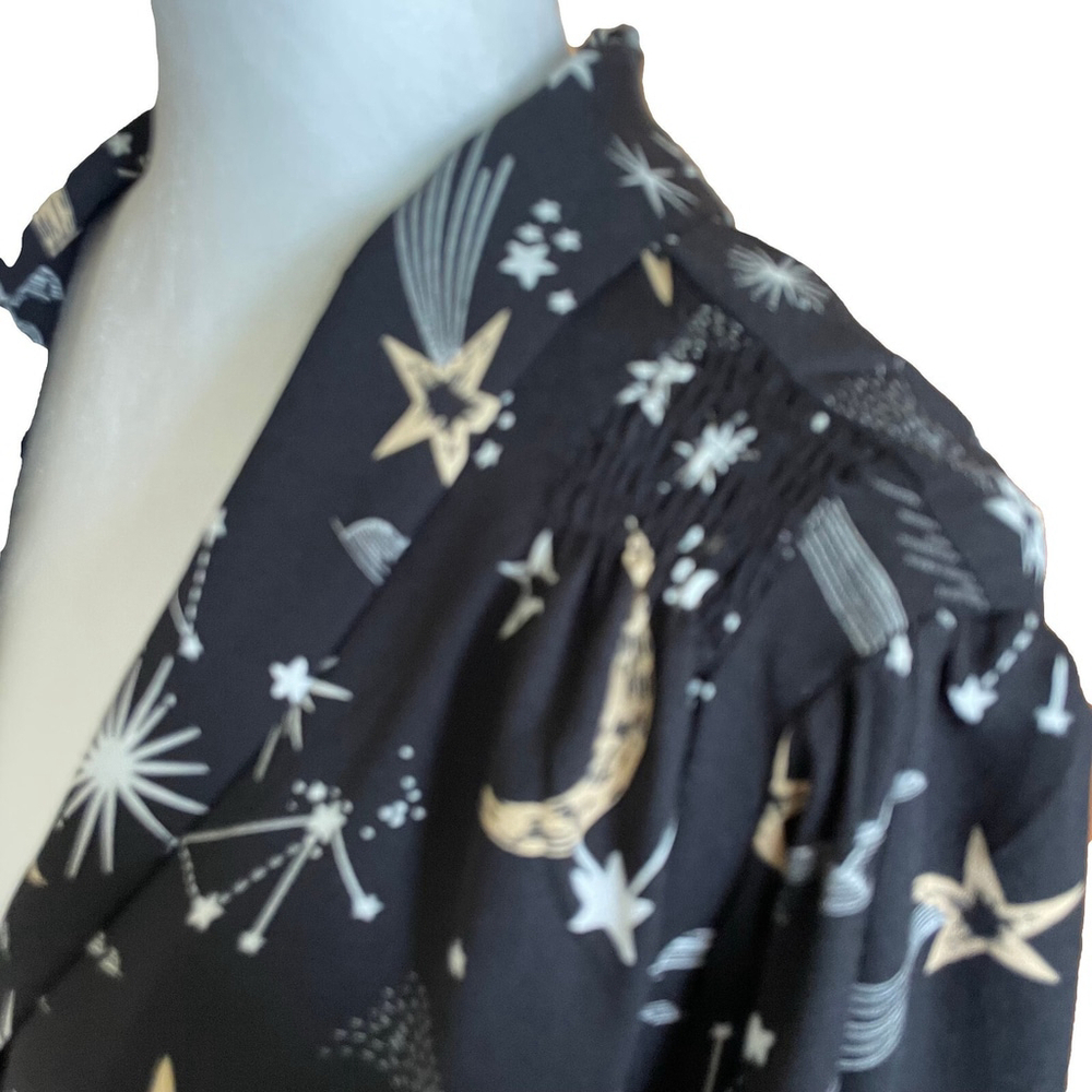Joanie Babs Celestial Moon Star V Neck Midi Dress Size 14 - Picture 3 of 15